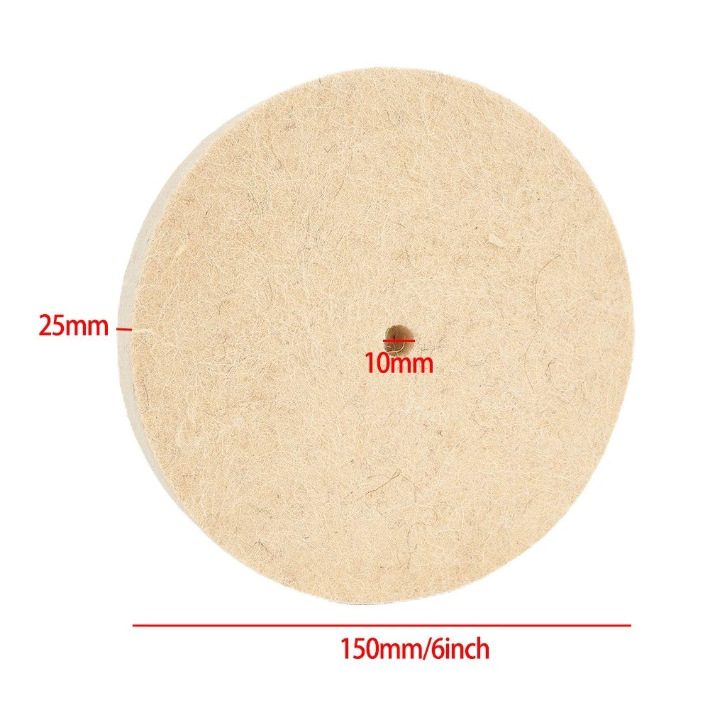6in Wool Felt Polishing Buffing Wheel for Rotary Tools (150mm)