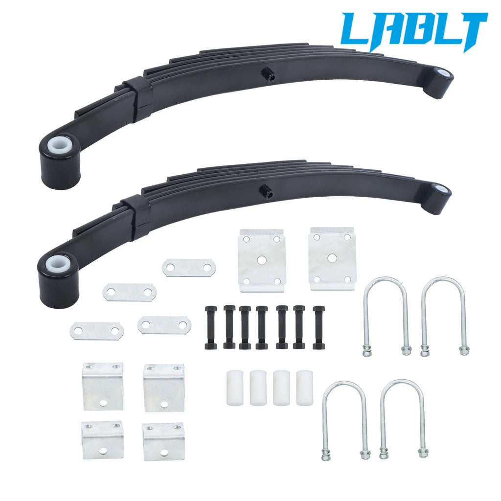 Single Trailer Axle Suspension Kit for 3500lbs (7000lbs) 6 Leaf Spring & Ubolt+Hanger