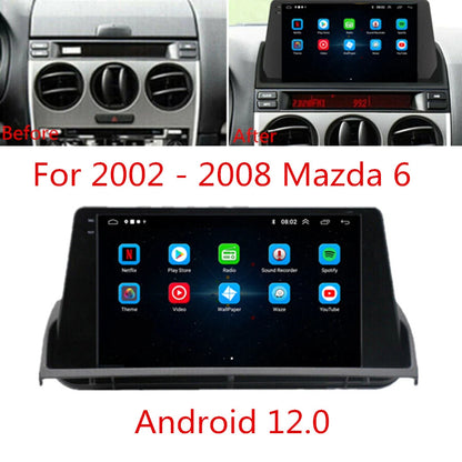 9" Android 12.0 Stereo Radio GPS Nav Head Unit for Mazda 6 (2002–2008)
