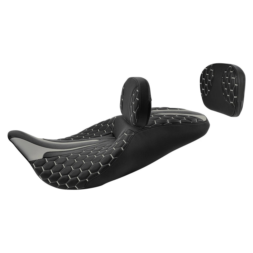 Driver Passenger Seat & Backrest Pad for Harley Touring Road Glide (2009–2023)