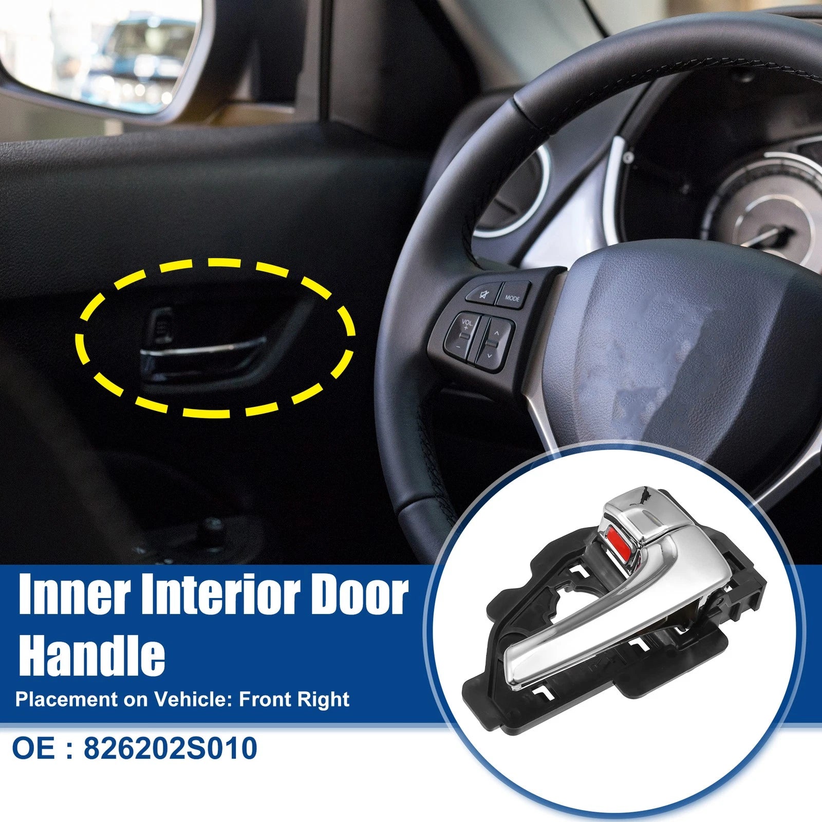 Front Right Side Inner Interior Door Handle Replacement for Hyundai Tucson (2016–2022)