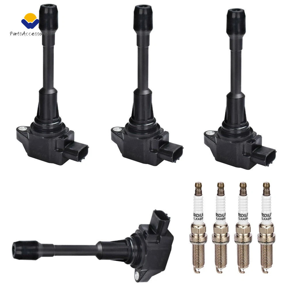 Set of 4 Ignition Coils & Spark Plugs for Nissan Altima 2.5L L4 (2007–2015)