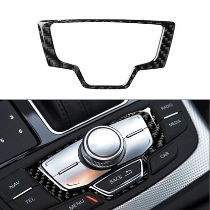 Carbon Black Interior Multimedia Knob Cover Trim For Audi A6 A7 2012-2018