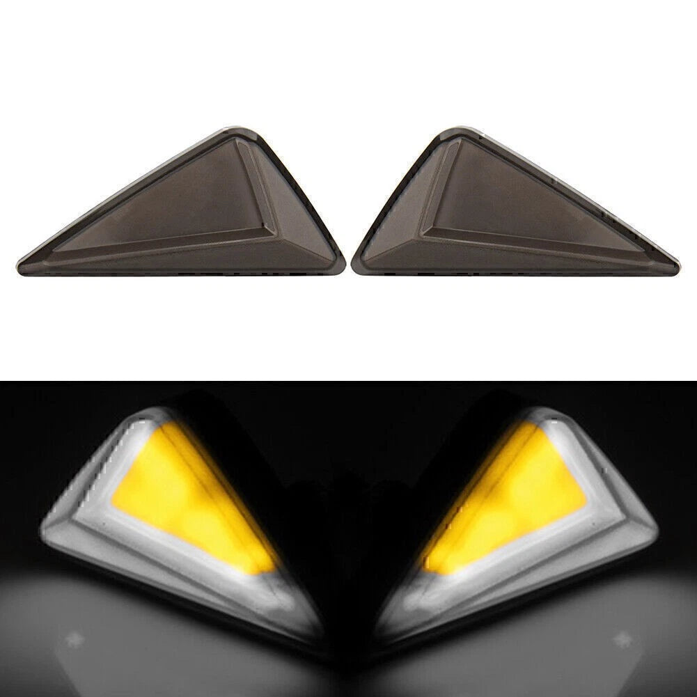 Motorcycle Amber Flush Mount LED Turn Signal DRL Blinker Light Indicator White
