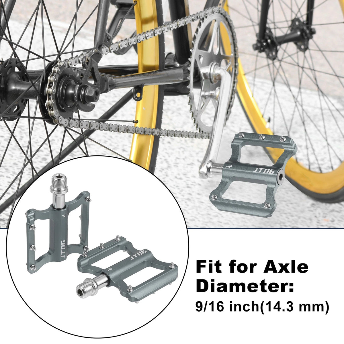 Rear Foot Pegs Pair Aluminum Alloy for Fit 9/16 Axle MTB (Titanium Tone)