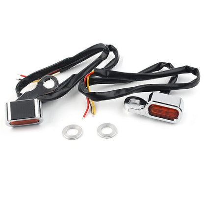 Chrome+Amber Front Turn Signal Light Mini Light for Harley 1996-2017 Dyna Models