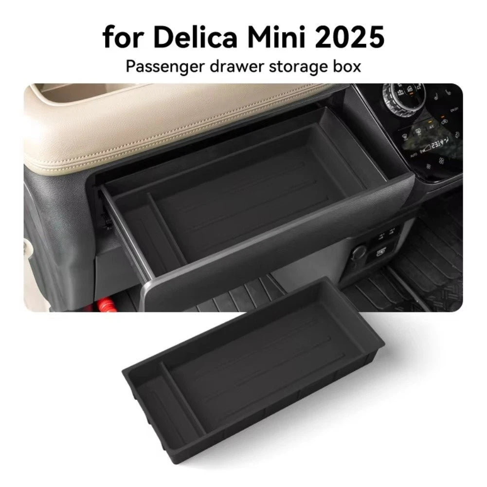 Dashboard Mounted Drawer Tray for Mitsubishi Delica 2025 Silicone Storage Box