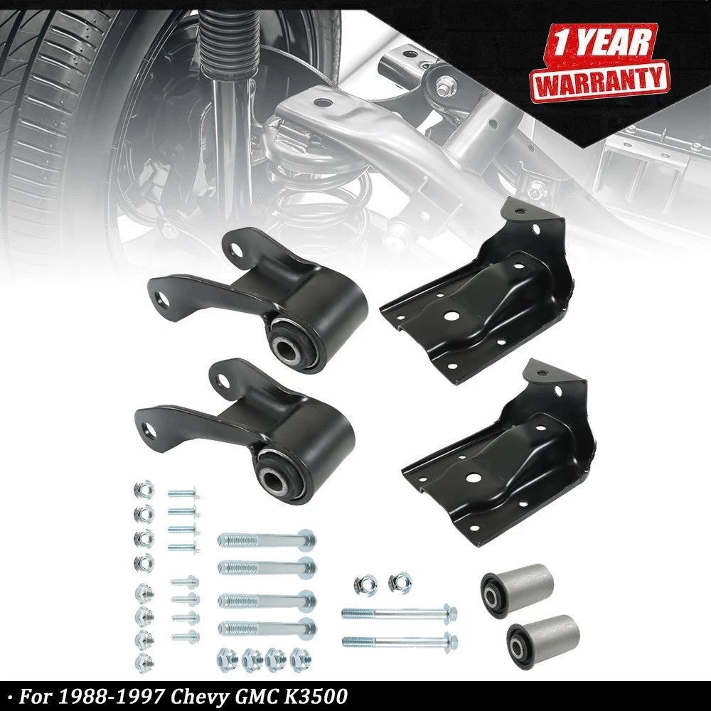 Rearward Leaf Spring Shackle & Bracket Hanger Set for Chevy GMC (1999–2015)