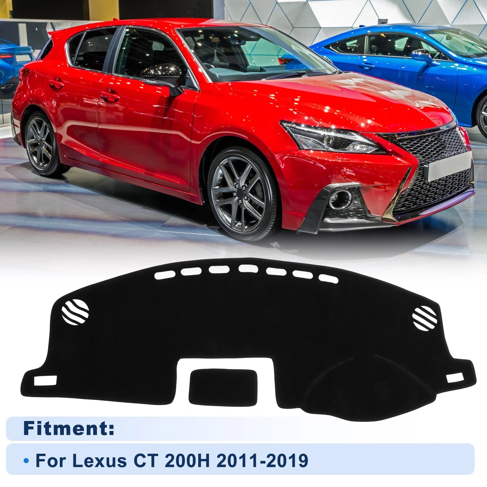 Dash Cover for Lexus CT 200H Without HUD 2011–2019 Polyester Black