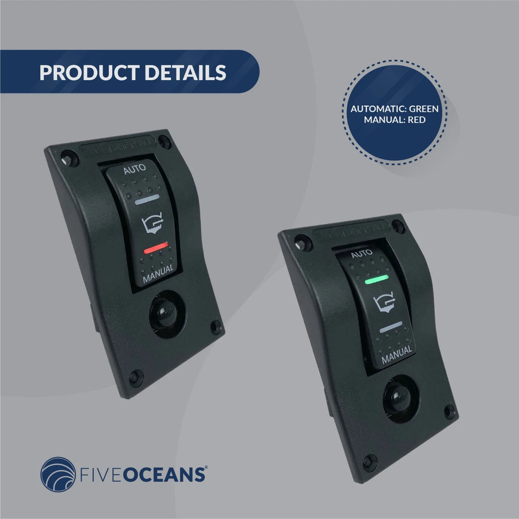 3-Way Rocker Bilge Pump Switch for Five Oceans (12V)