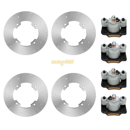 Front Rear Brake Calipers & Disc Rotors for Arctic Cat Wildcat X 1000 / Trail 700 (2013–2020)