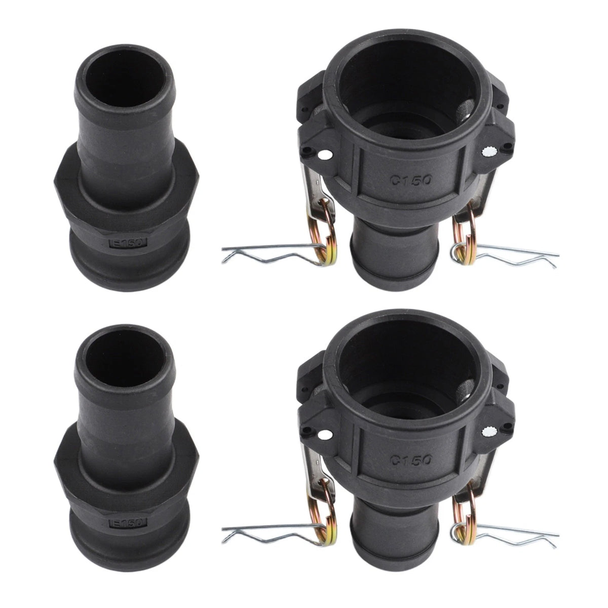 2 Piece Camlock Fittings for C Type Female and E Hose End Male Adapter