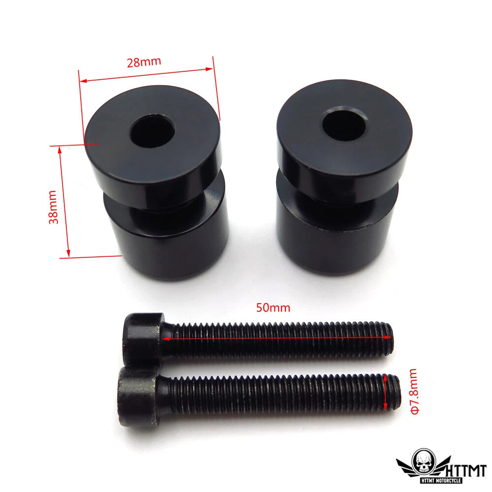 Black Swingarm Spools 8mm Thread for Honda CBR954RR (2002–2003)