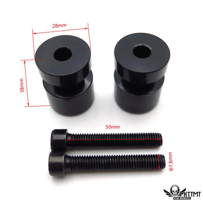 Black Swingarm Spools 8mm Thread for Honda CBR954RR (2002–2003)
