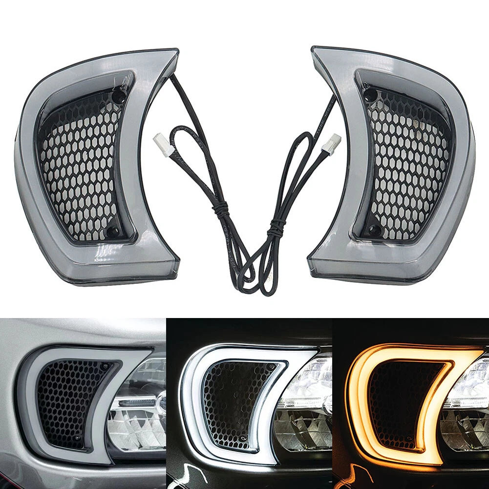 Tracer Headlight Vent Accent LED Indicator Lights For Harley Road Glide 2015+