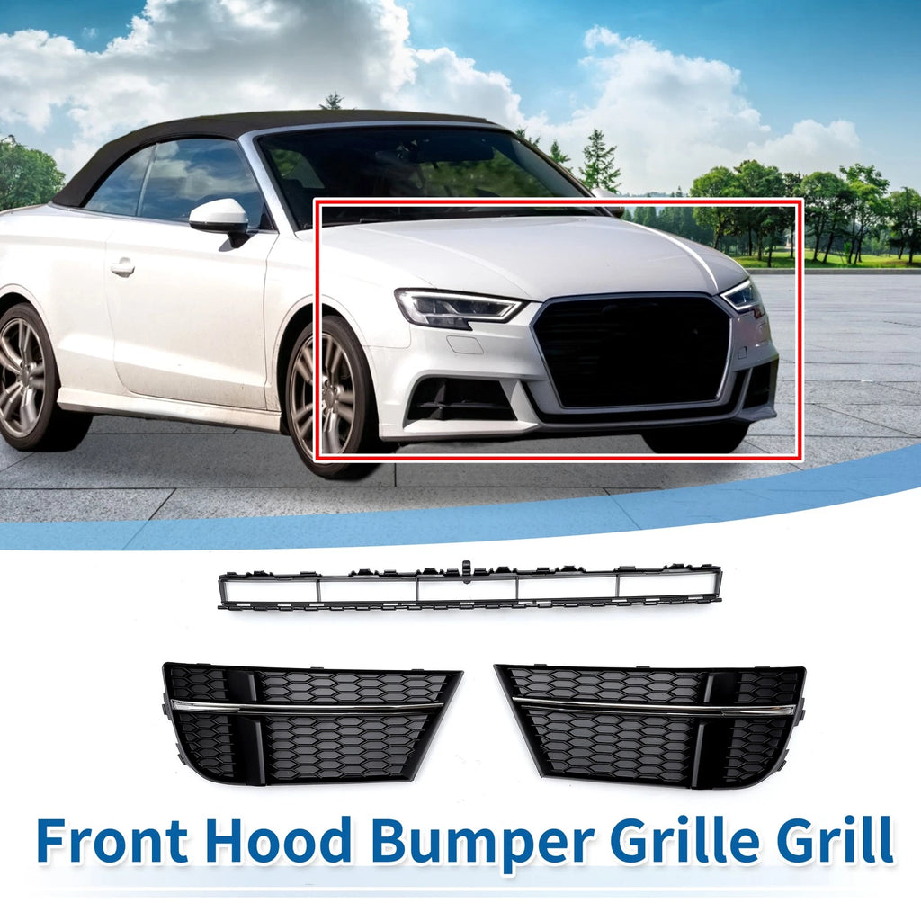 Front Lower Bumper Grille Grill Replacement for Audi A3 (2017–2020) 1 Set