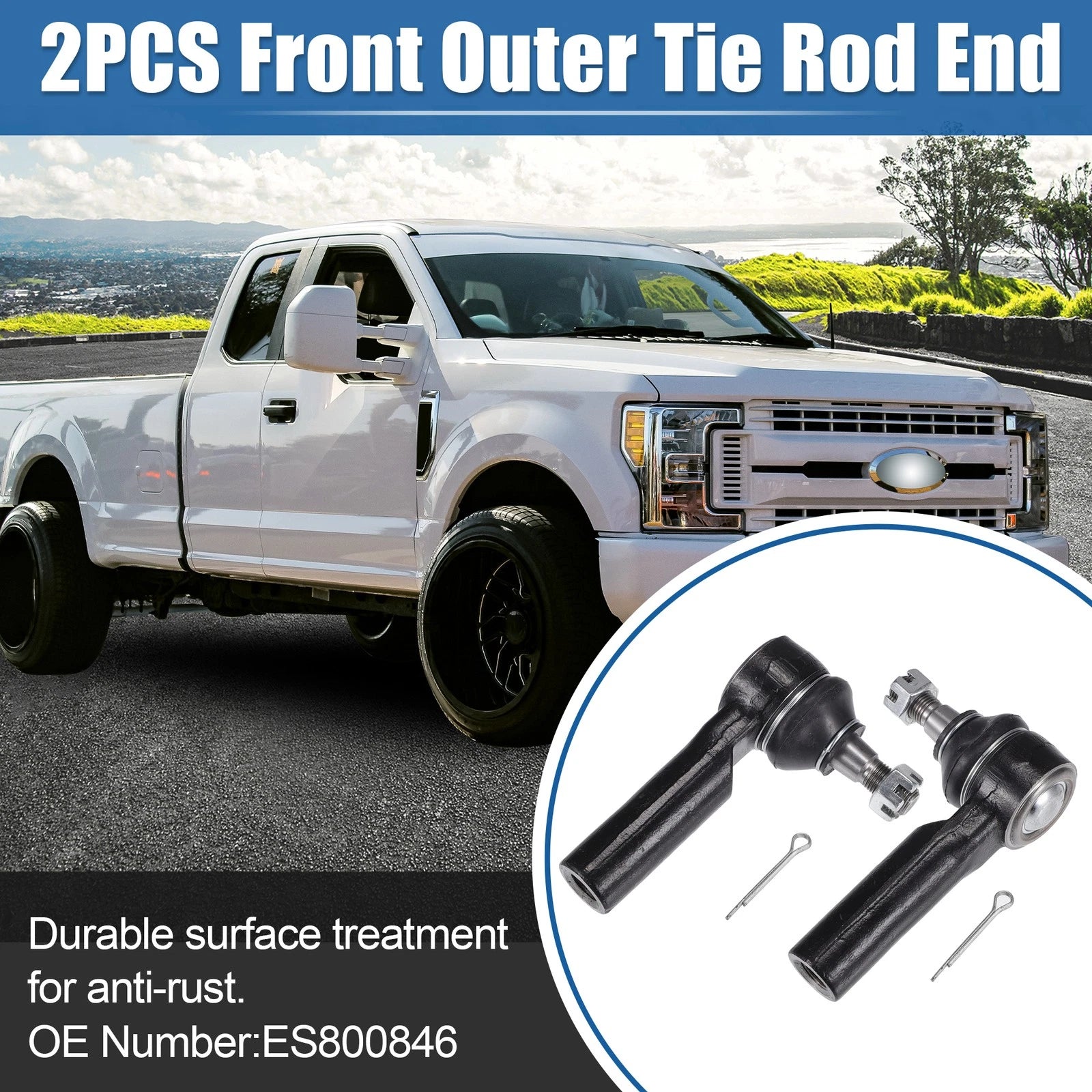 2pcs Front Outer Tie Rod End Links Kit for Ford Escape (2005–2007)