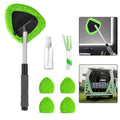 Extended Reach Window Cleaner Tool with Dual Fabric Covers for Vehicles