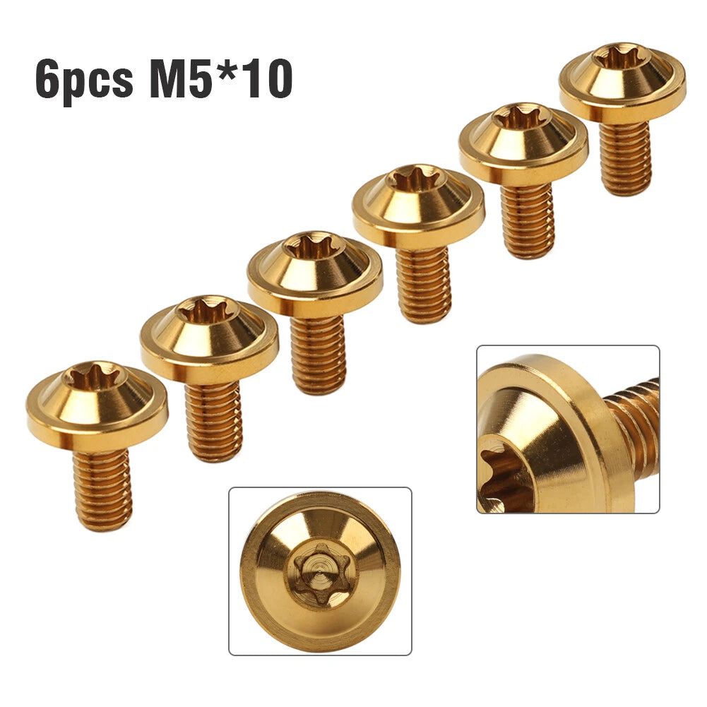6x M5 Titanium Truss Torx Bolts M5x10mm for Motorcycle/Bike