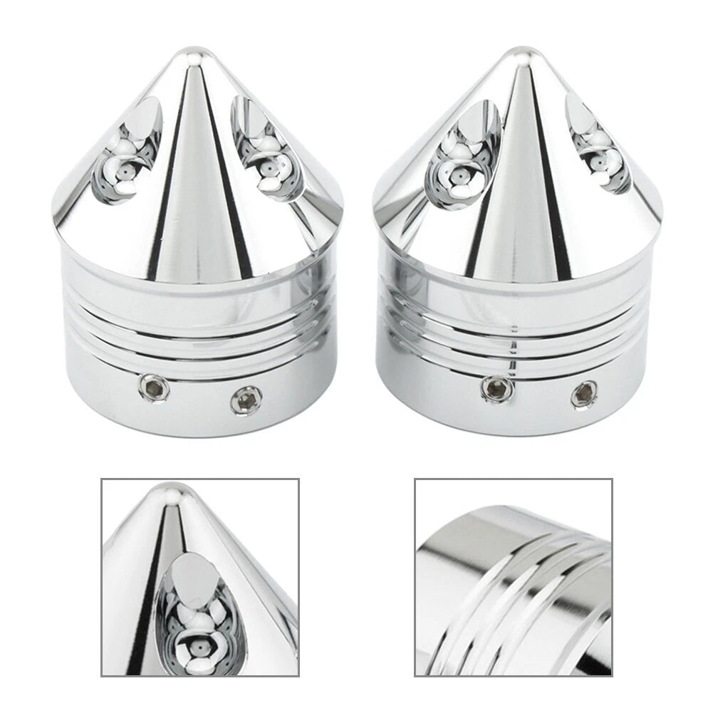 1 Pair Front Wheel Axle Nut Covers for Harley Touring Road Glide Dyna Softail (–)