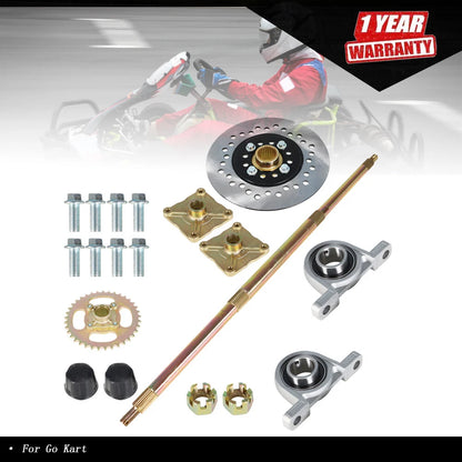 1.2" x 32" Live Rear Axle Kit for Go Kart ATV (Without Brake Cable & Chain)