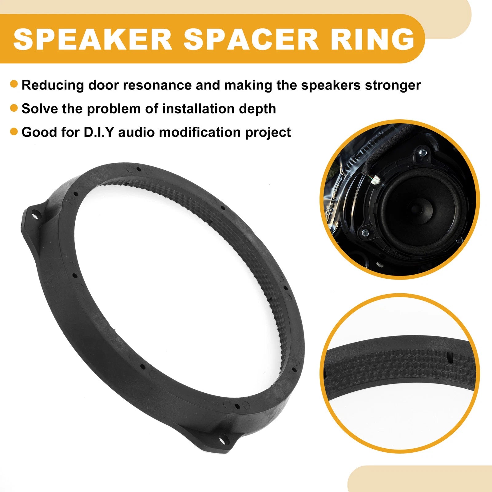 2X Speaker Subwoofer Mounting Spacer Bracket Ring for Ford 6.5" ABS