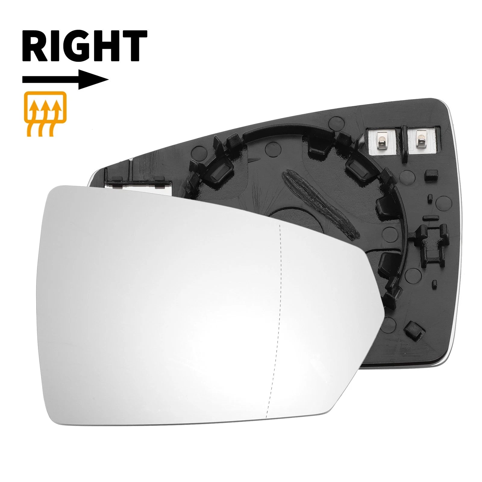 Heated Right Side Mirror Glass Replacement for Volkswagen Polo (2017–2023)