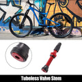 55mm Tubeless Valve Stem French Type Replacement for Bike (Red)