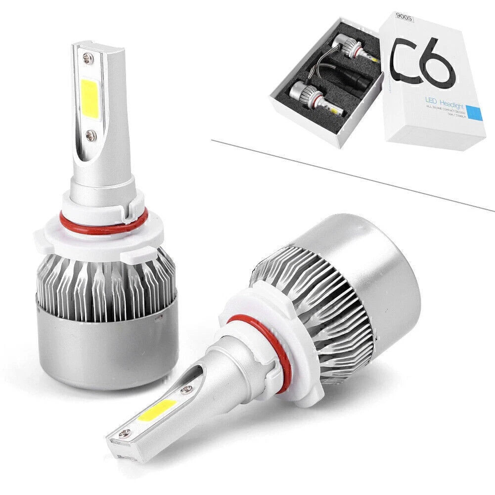 COB H4 LED Headlight Bulbs Conversion Kit 6000K Hi/Lo Beam Lamps