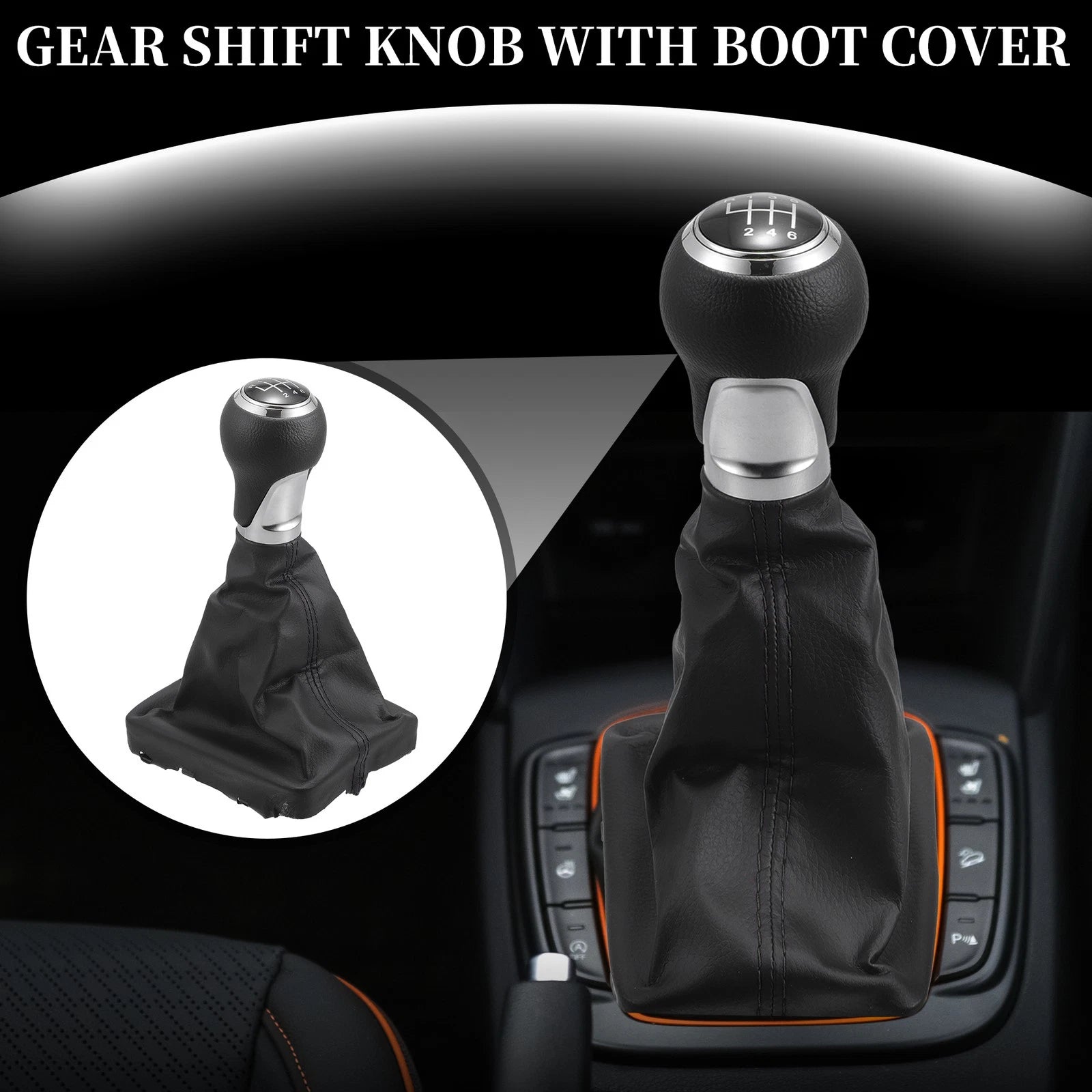 6 Speed Gear Shift Knob with Dust Cover for Audi A6 C6 4F (2004–2008)