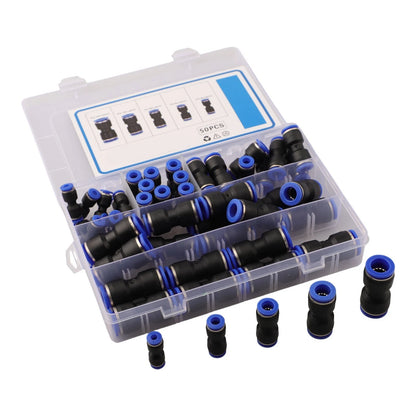 50pcs Straight Push Connectors for Pneumatic Systems and Automation