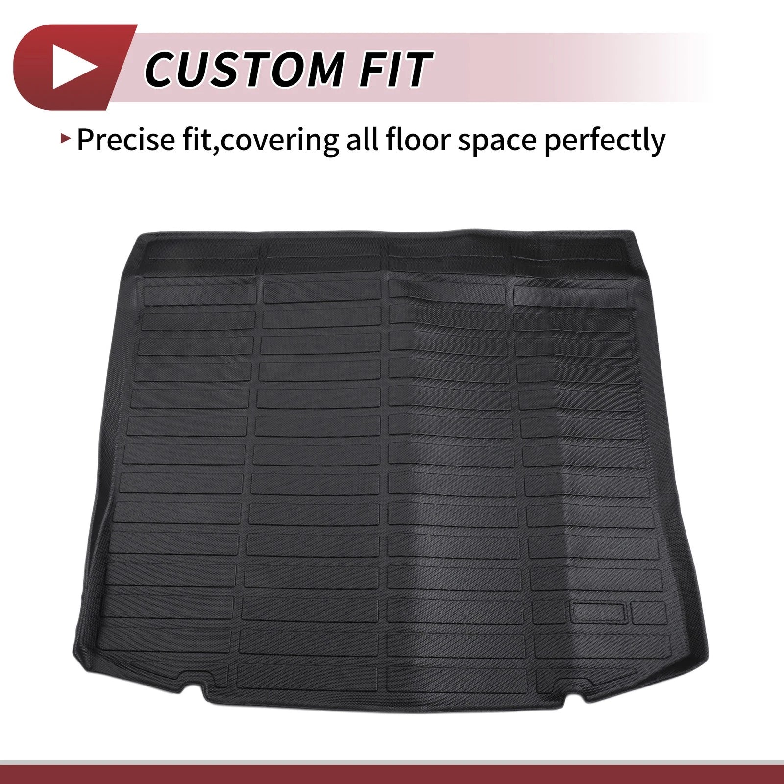Cargo Liner Rear Trunk Mat TPE for Ford Edge (2015–2024) Long Grid Black