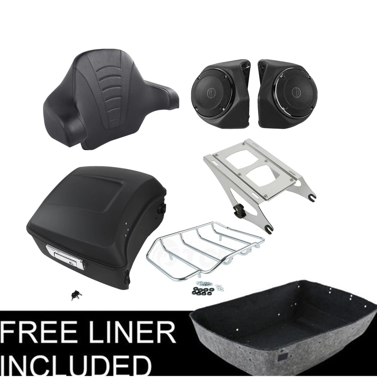 Trunk Pad Mount Rack Speaker for Harley Touring Road Glide (2014–2025)