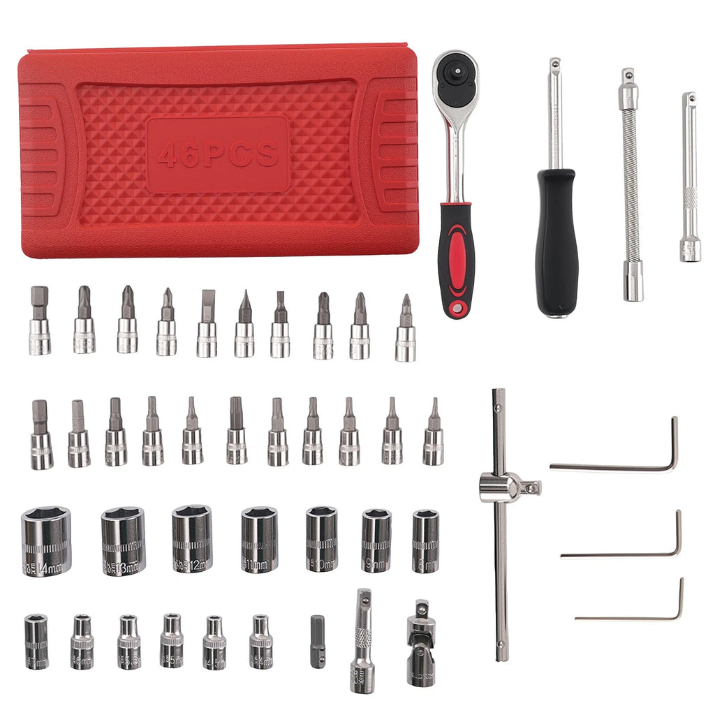 46-Piece Socket Ratchet Set for Automotive Tools