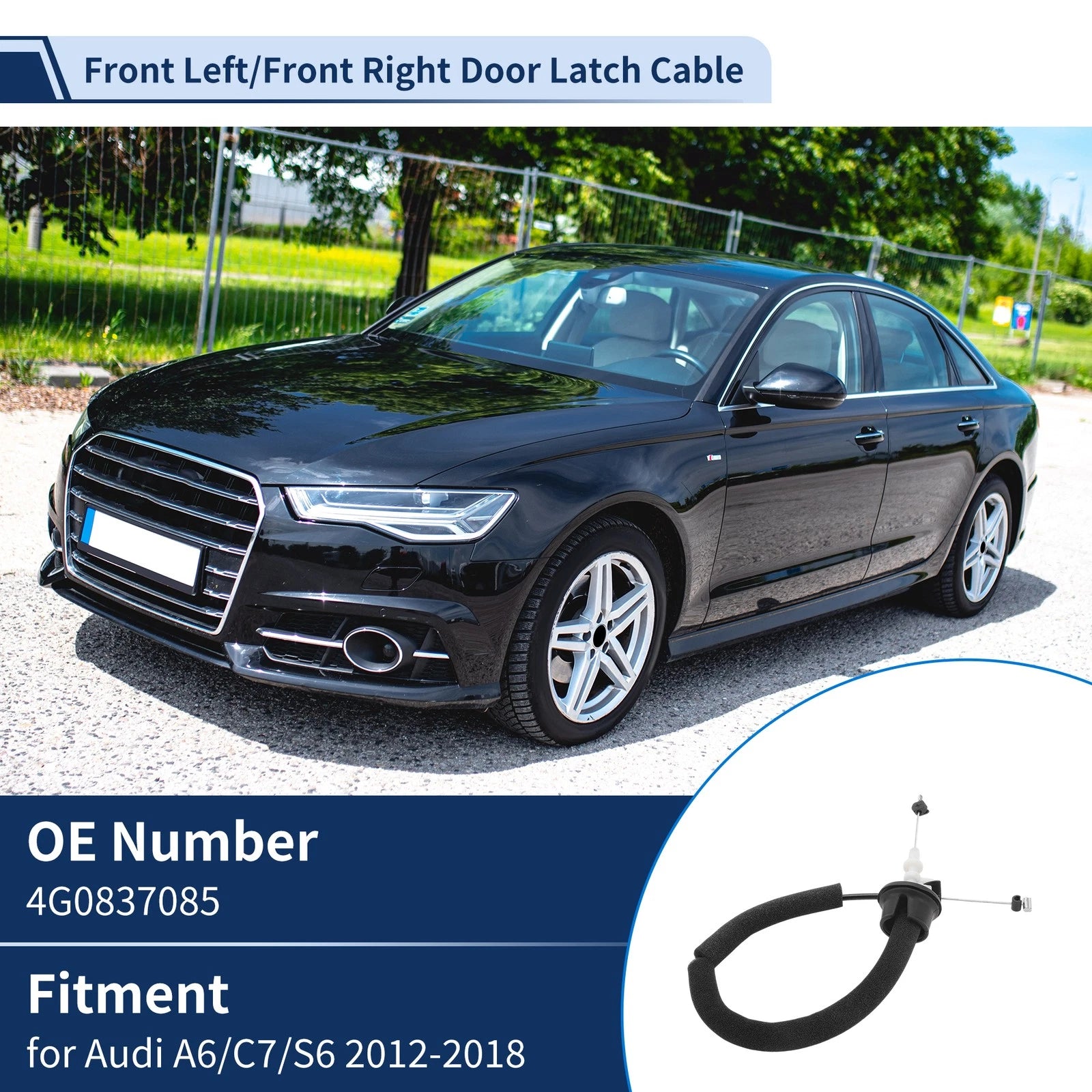 Door Latch Cable Replacement for Audi A6 C7 S6 (2012–2018) Front