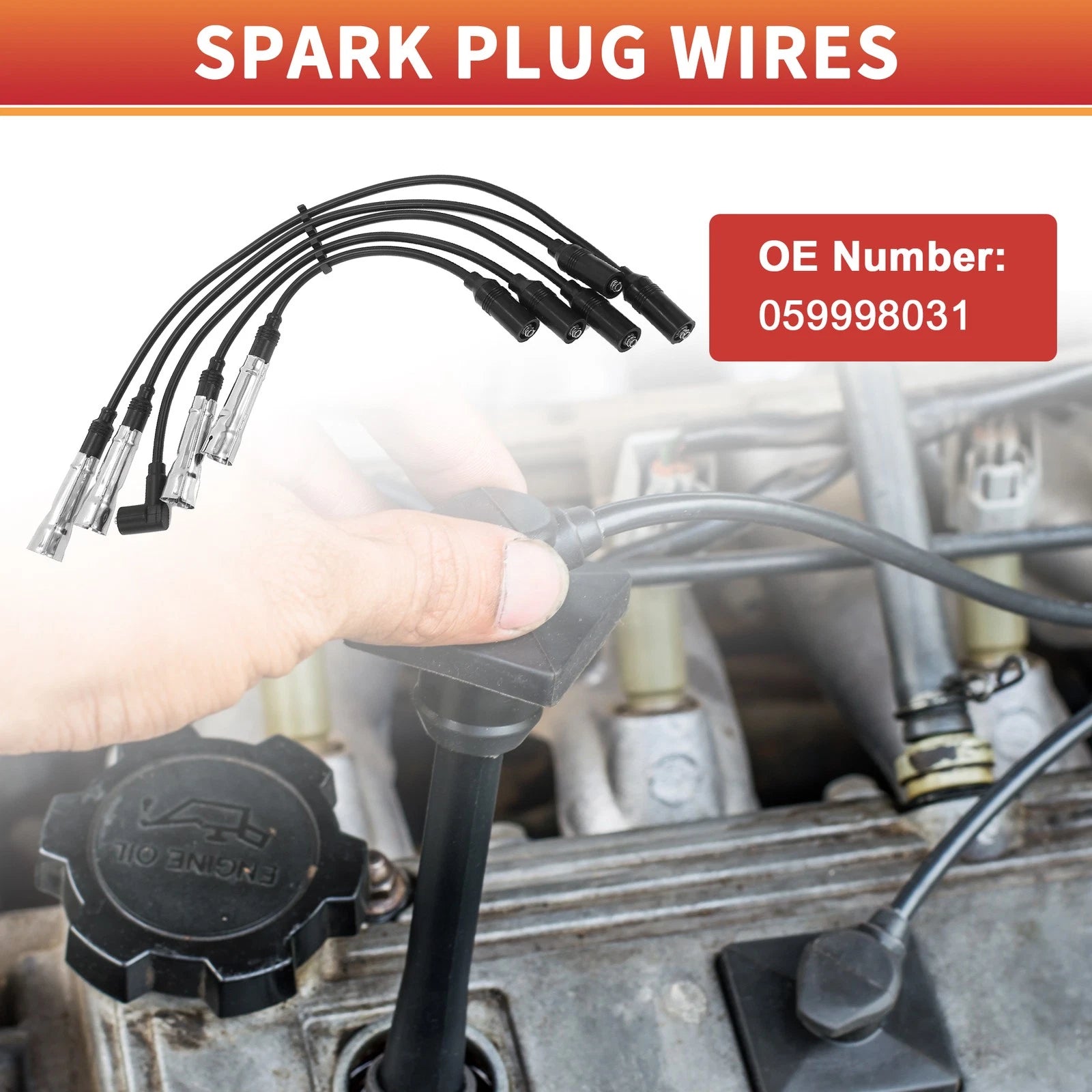 Spark Plug Wire and Coil Cable Set for Audi 80 2.0 (1974–1983)