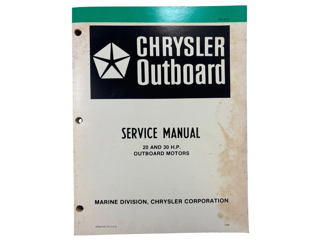 Service Manual for Chrysler Outboards OB3435 (20/30 HP)
