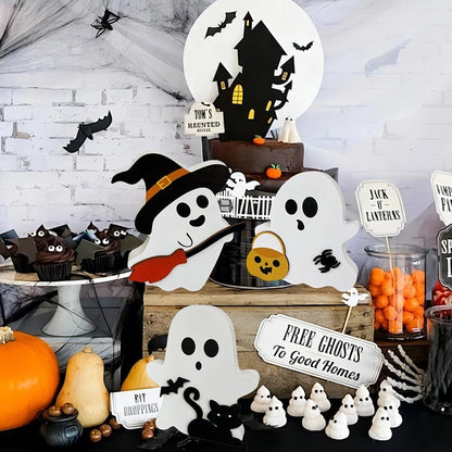 3 Pcs Ghost Halloween Desk Decorations for Home Shelf Display