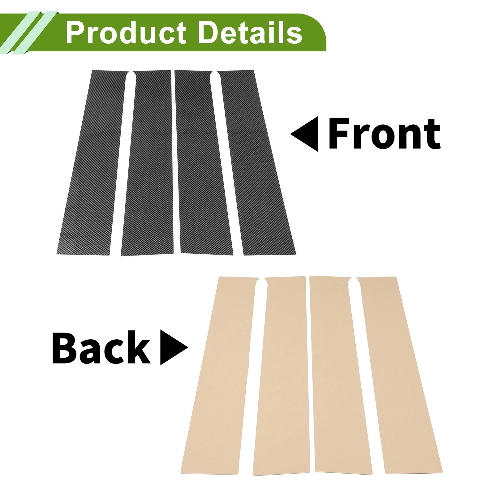 Door Pillar Window Trim for Chevy Silverado 2014–2019 Carbon Fiber Pattern