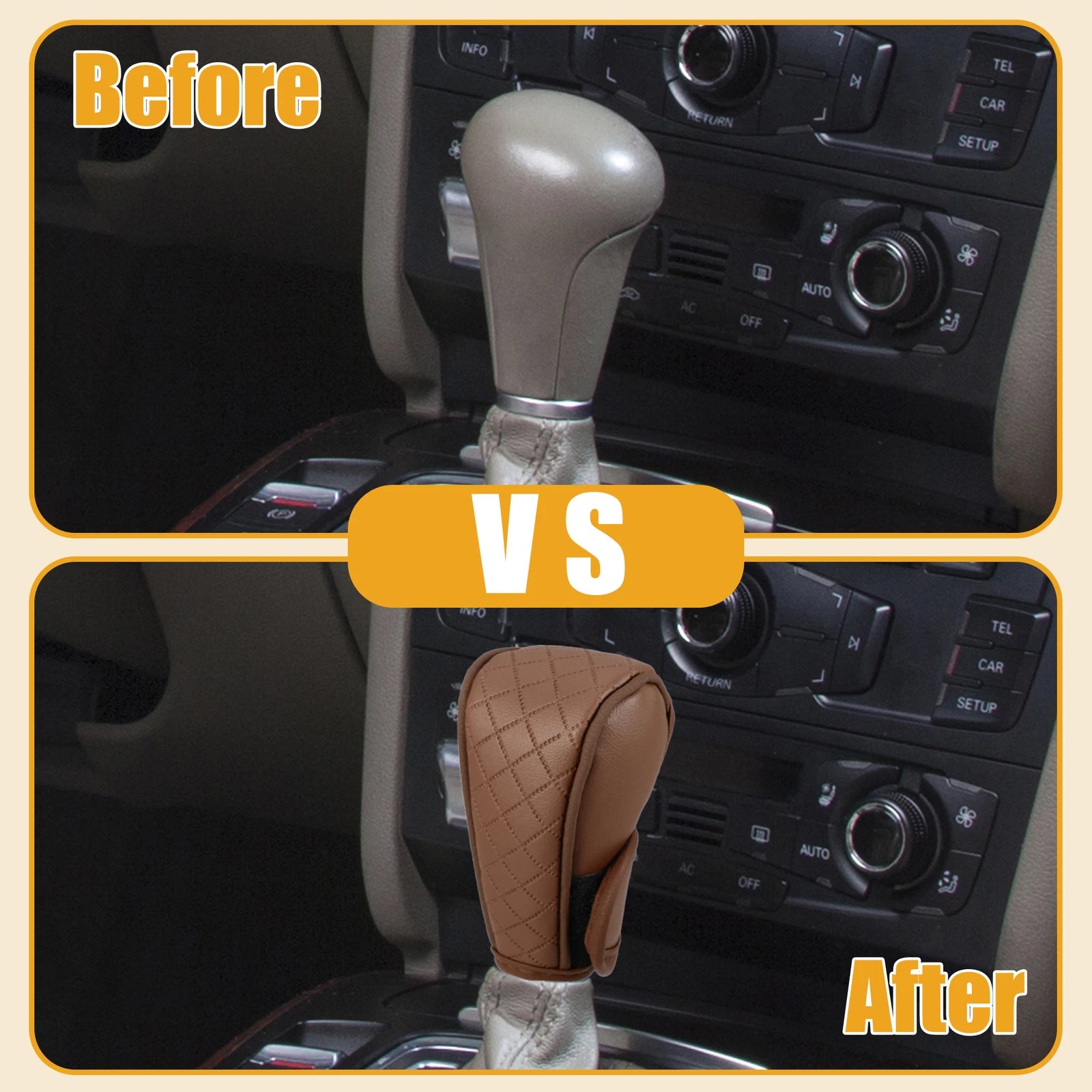 Shift Knob Cover for Universal Automatic Gear (Brown)