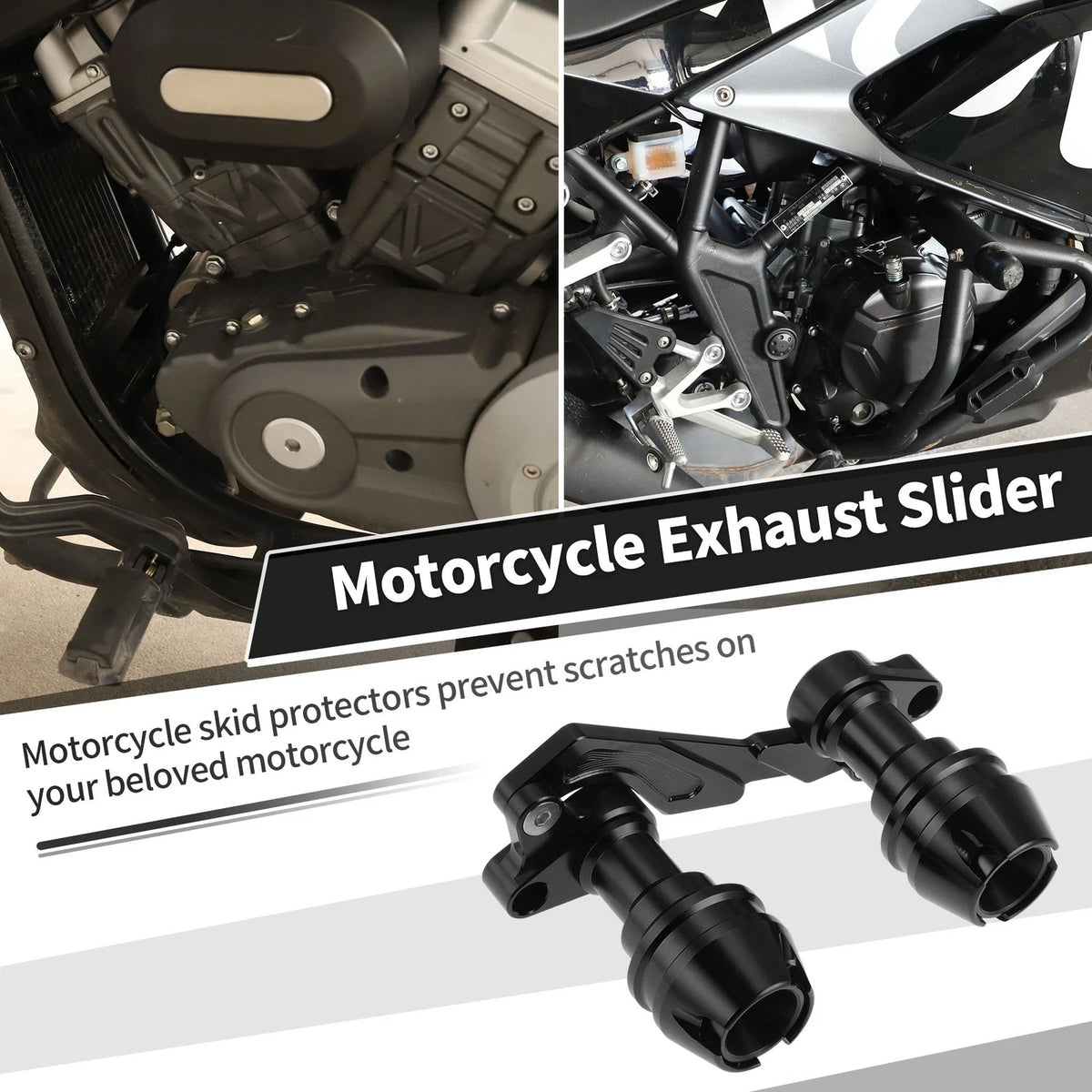 Frame Slider Anti-Crash Protector for Motorcycles 175mm Aluminum Alloy Black