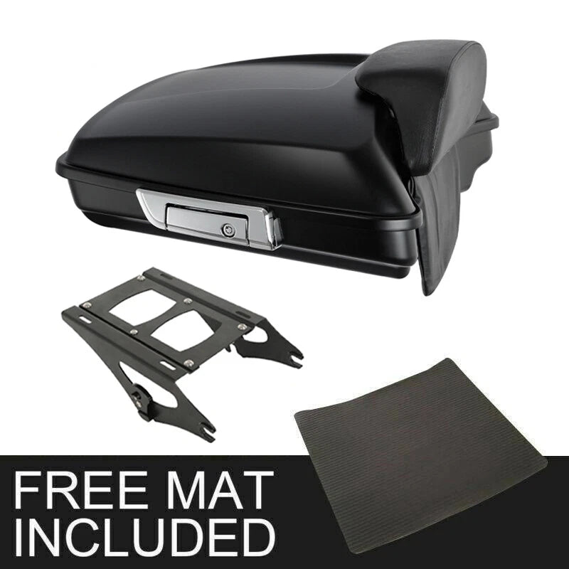 Matte Black Razor Trunk Backrest Mount for Harley Touring Road King (2014–2026)