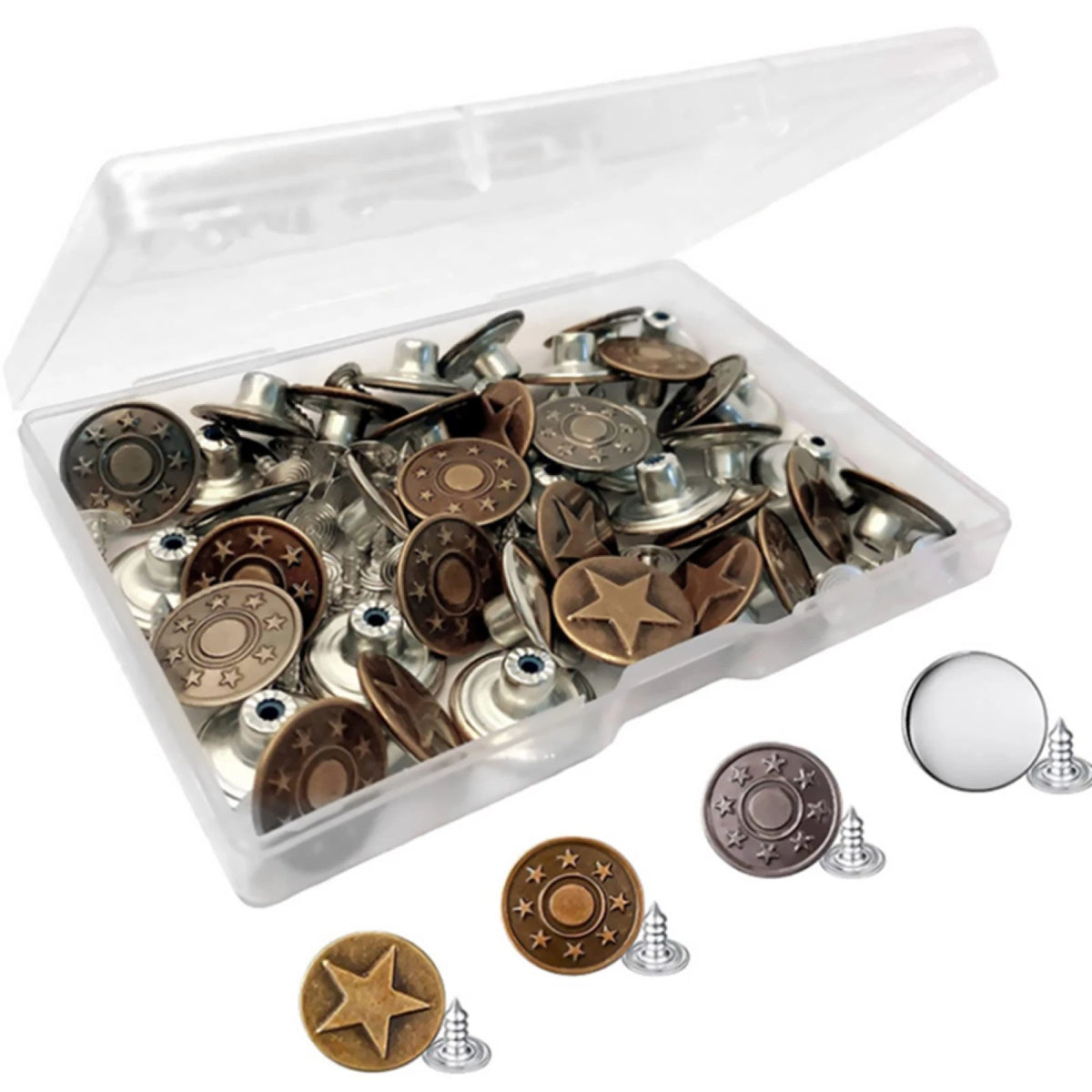 40Pcs Metal Jeans Button Tack Buttons for DIY Repair Sewing Pants