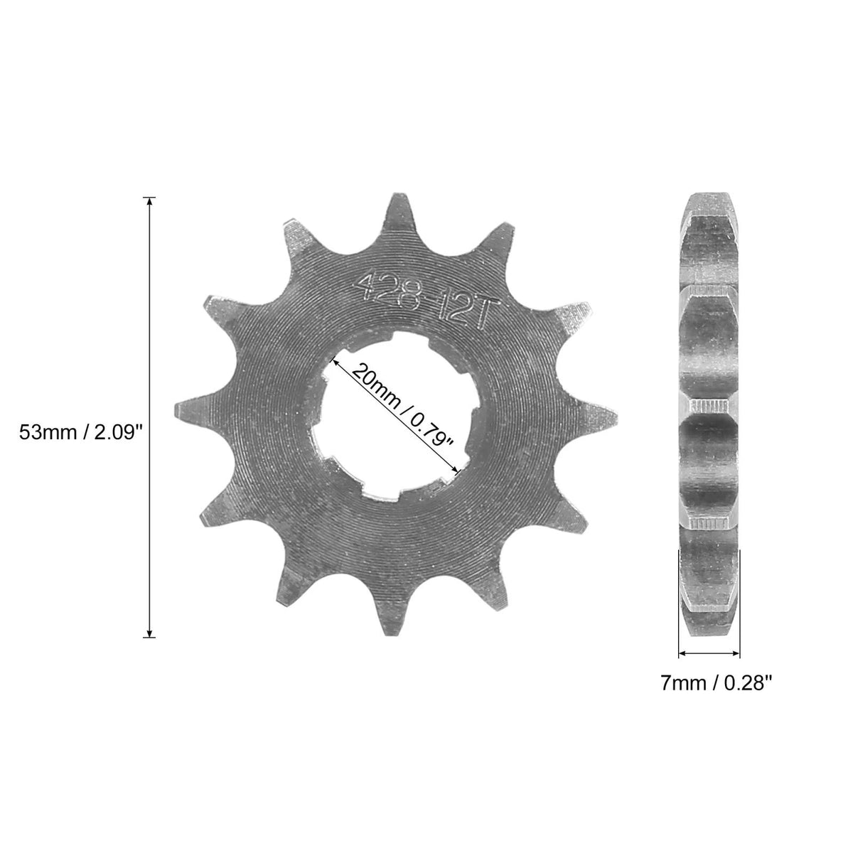 Front Engine Sprocket 12T 20mm for 428 Chain Motorcycle Dirt Bike (2005–2018)