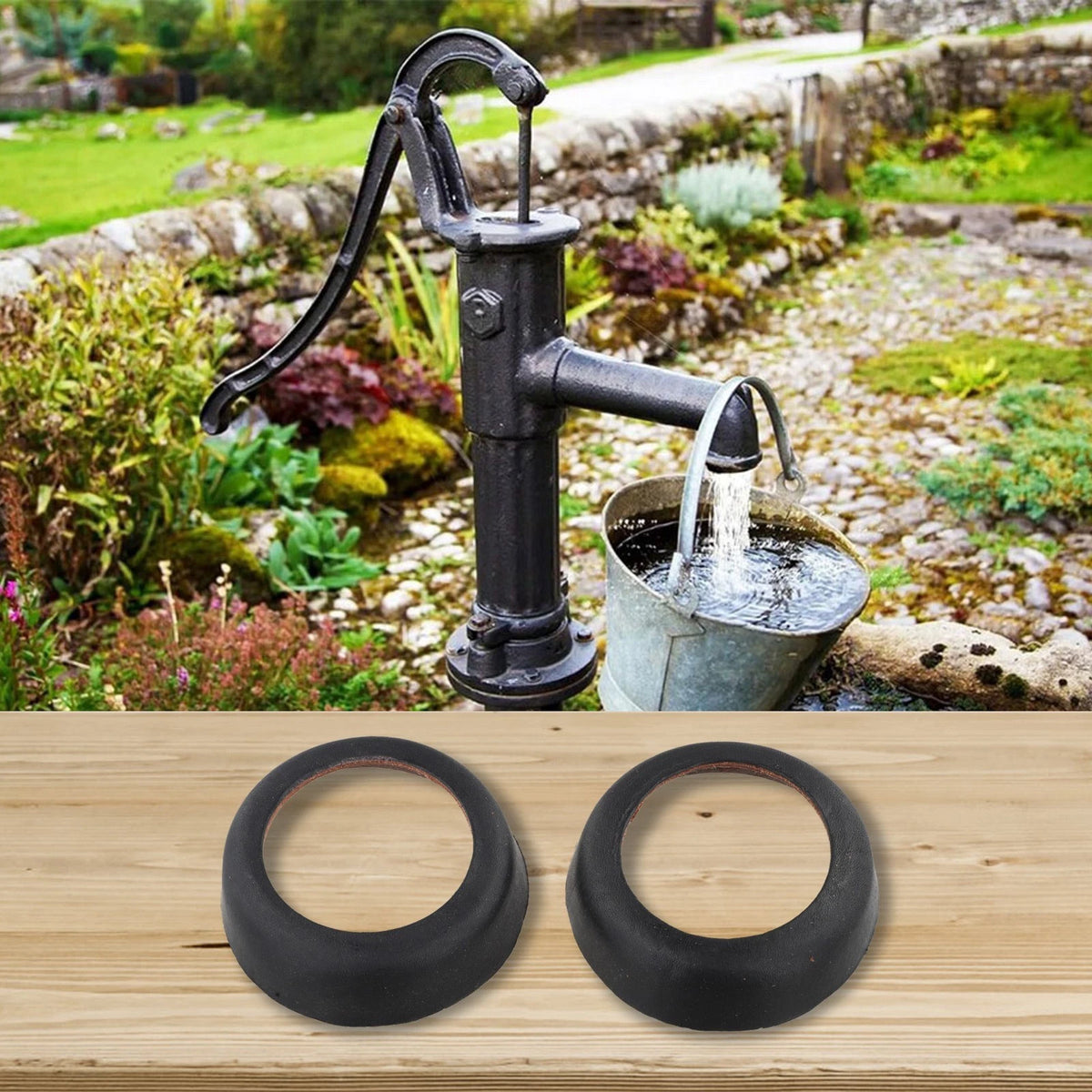 Set of 2 Leather Cuff Pumps for Model 75 Enhances Water Flow