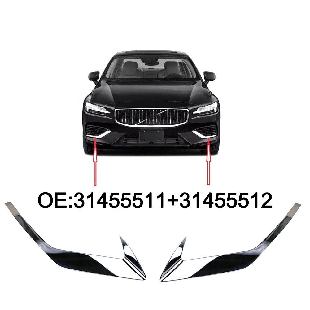 Front Bumper Fog Light Grille Cover for Volvo S60 (2020–2026) Left Right Pair