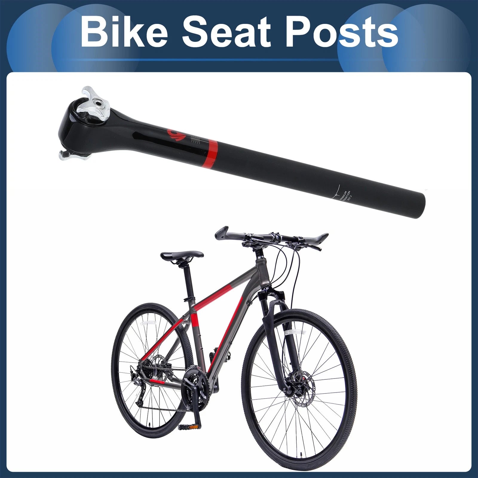 Seat Posts 27.2x350mm 20 Degree Offset for Bike Saddle Post (—)