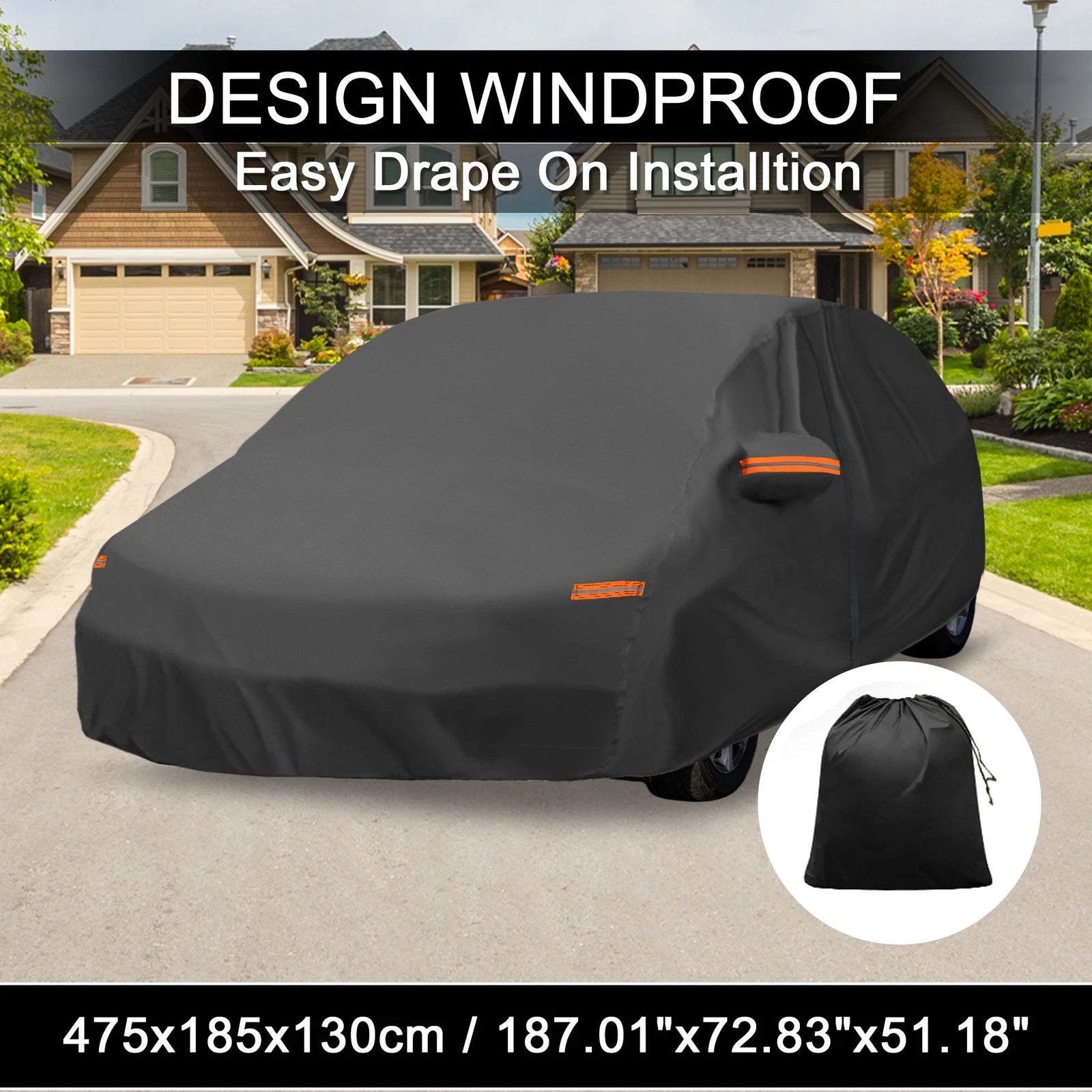 Car Cover 210D PU with Left Side Door Zipper for Mazda 3 Hatchback (2014–2018)