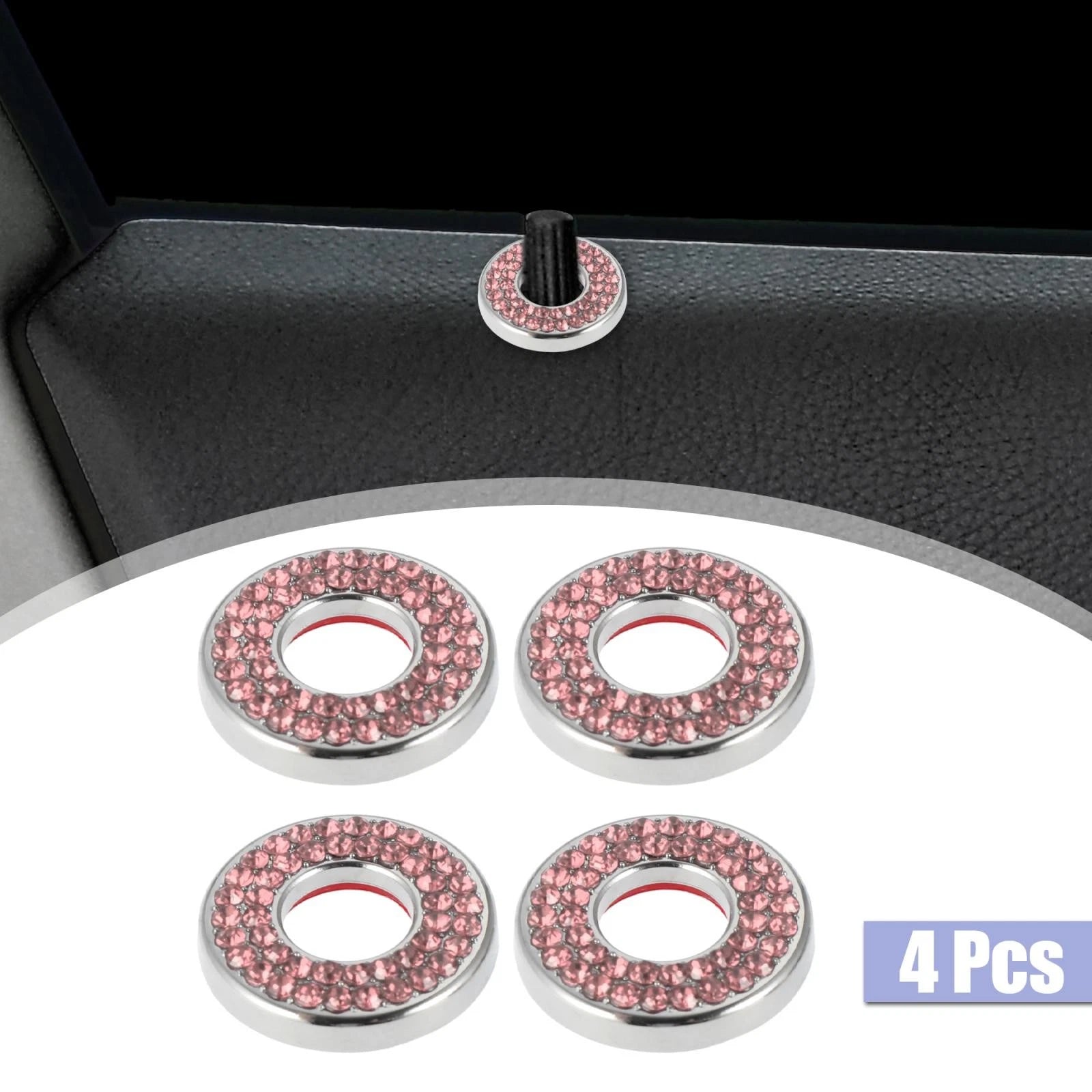 Door Lock Stickers Pink Bling Set for Mercedes Benz E Class GLC (2015–2019)