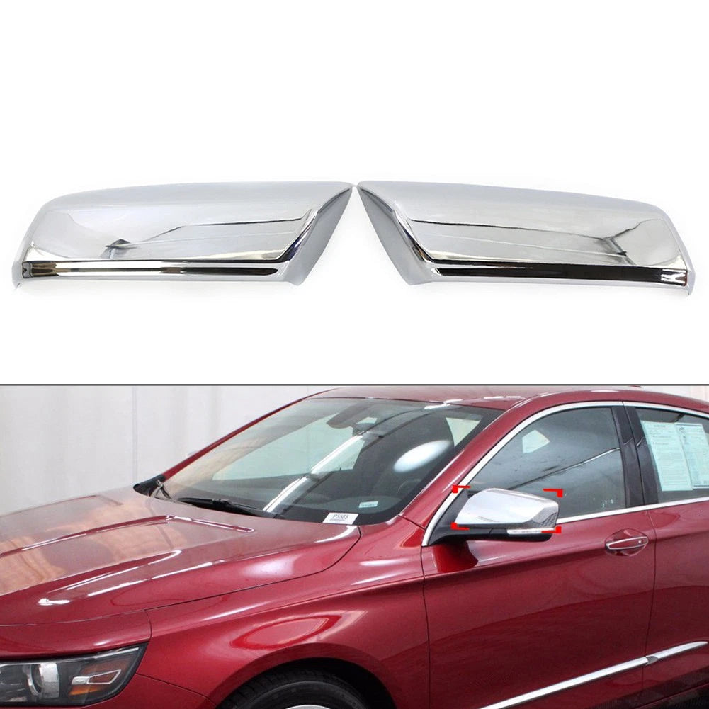 Chrome Rearview Mirror Covers for Chevy Impala (2014–2020) Pair